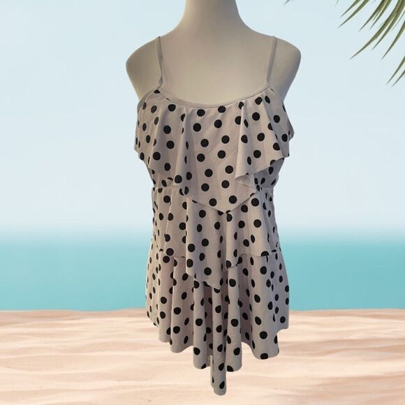 TANKINI POLKA DOT TOP , Sz XL - Picture 2 of 3